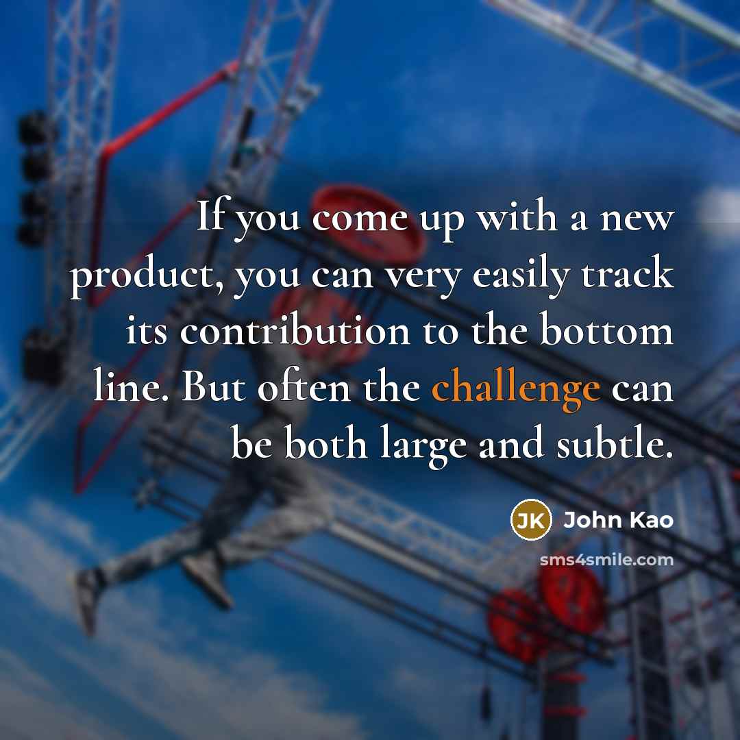 “If you come up with a new product, you can…” quote by John Kao