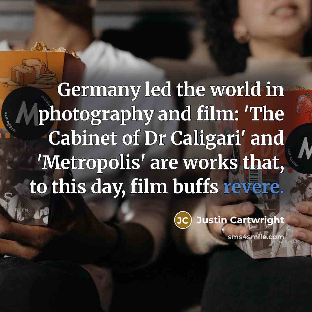 “Germany led the world in photography and film: 'The Cabinet…” quote by Justin Cartwright