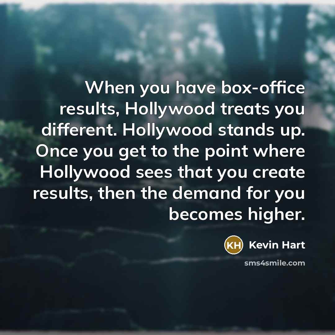 “When you have box-office results, Hollywood treats you different. Hollywood…” quote by Kevin Hart
