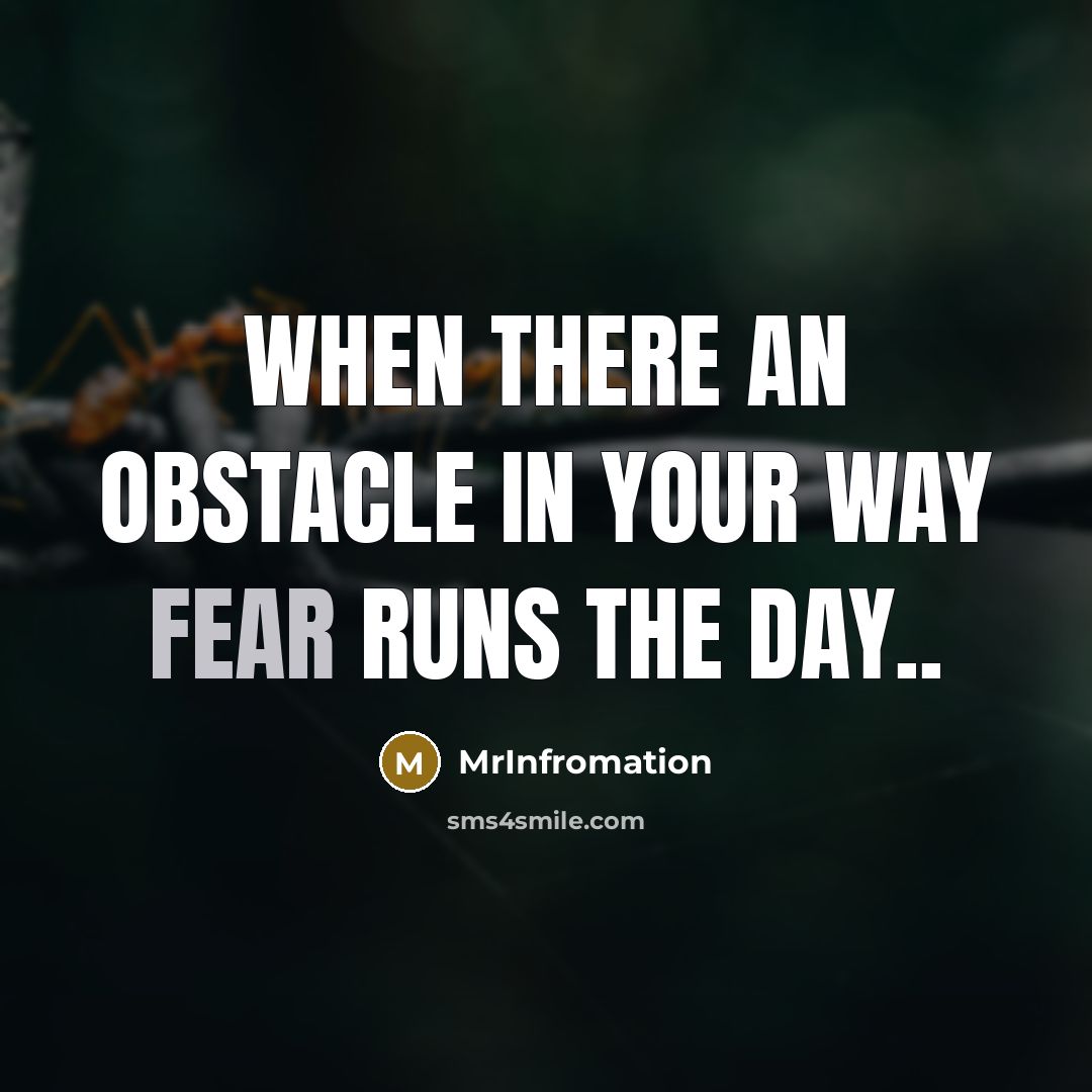 “When there an obstacle in your way fear runs the…” quote by MrInfromation