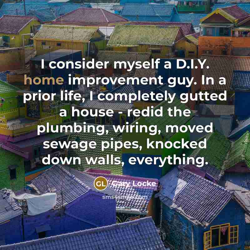 “I consider myself a D.I.Y. home improvement guy. In a…” quote by Gary Locke