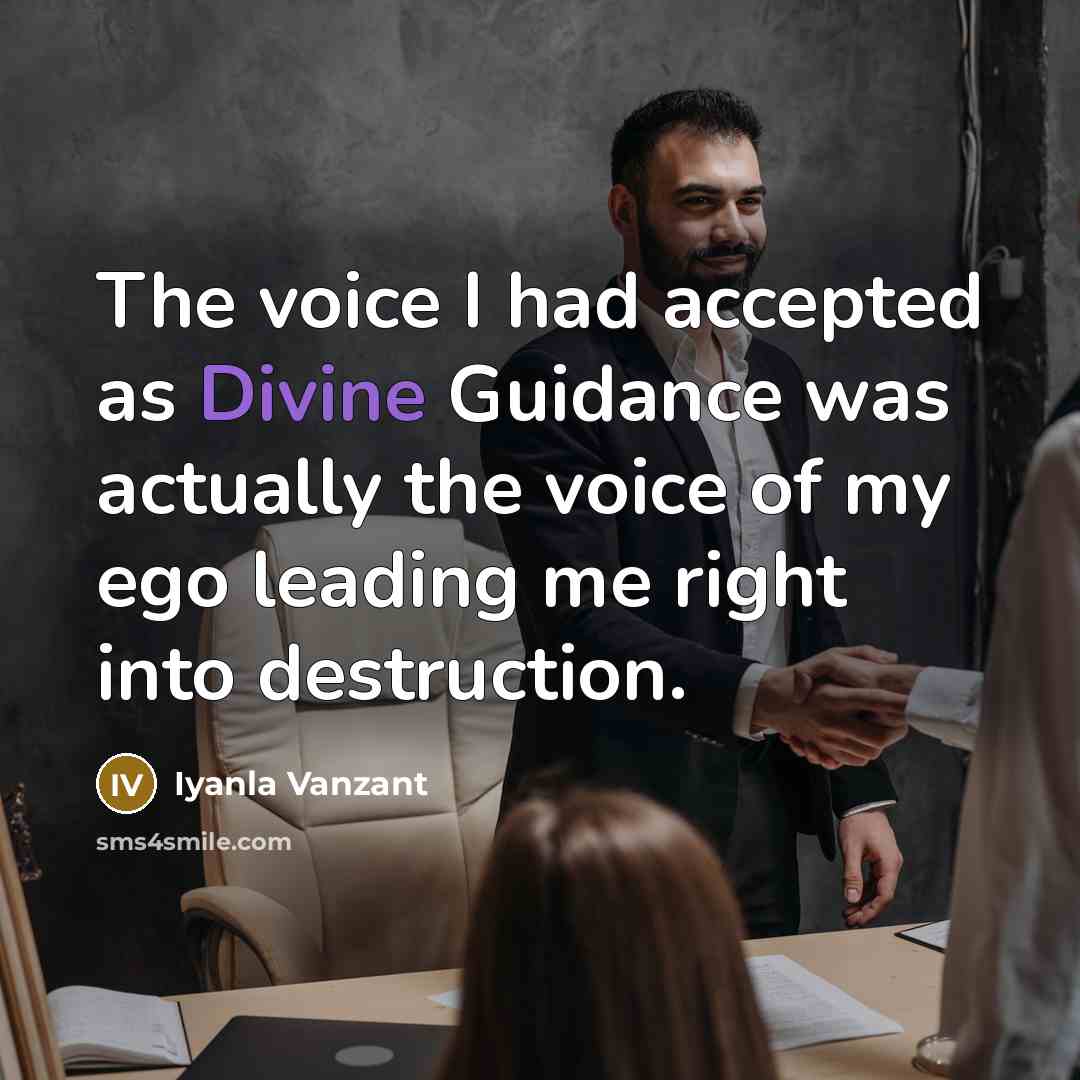 “The voice I had accepted as Divine Guidance was actually…” quote by Iyanla Vanzant