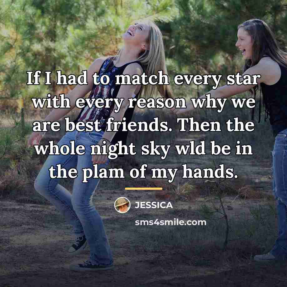 “If I had to match every star with every reason…” quote by Jessica