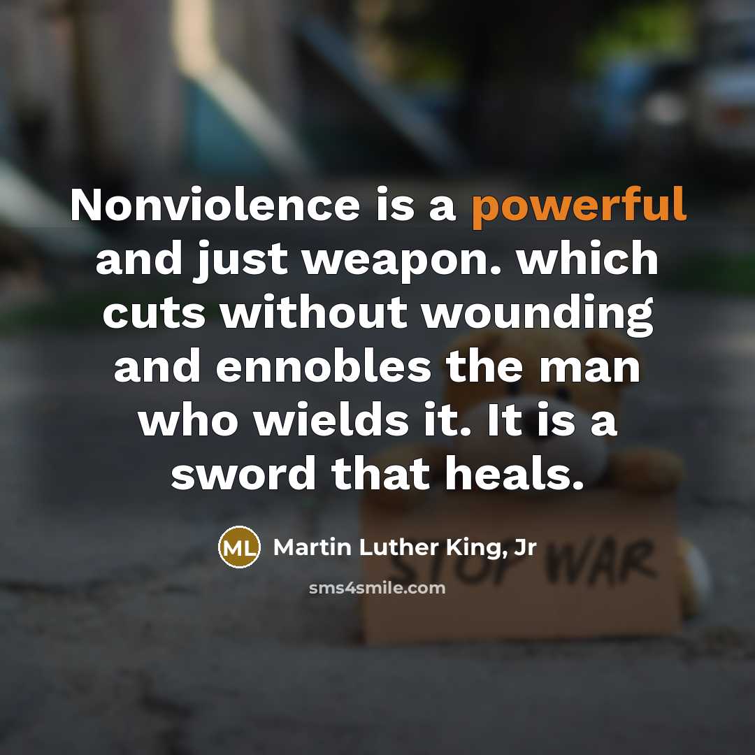 “Nonviolence is a powerful and just weapon. which cuts without…” quote by Martin Luther King, Jr