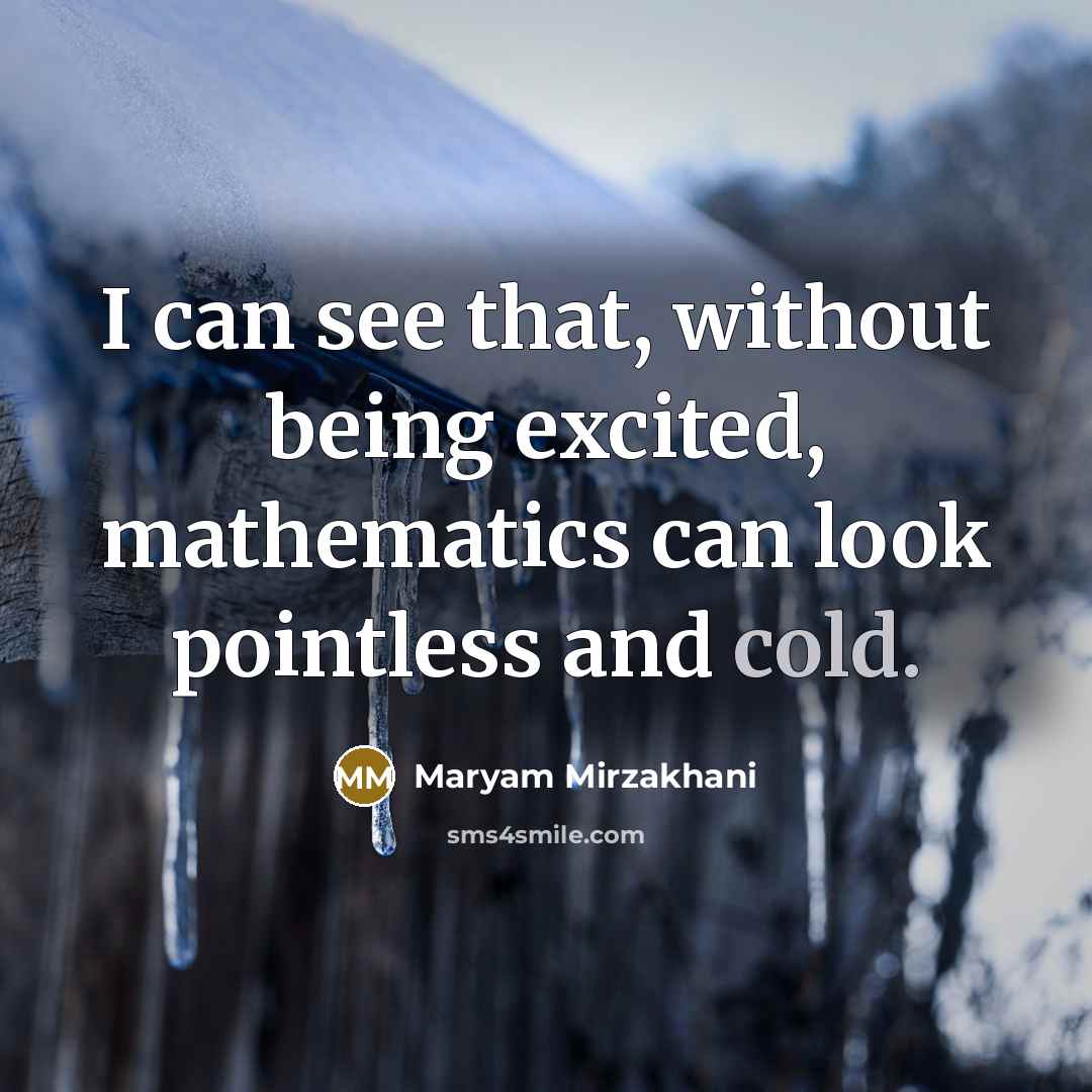 “I can see that, without being excited, mathematics can look…” quote by Maryam Mirzakhani