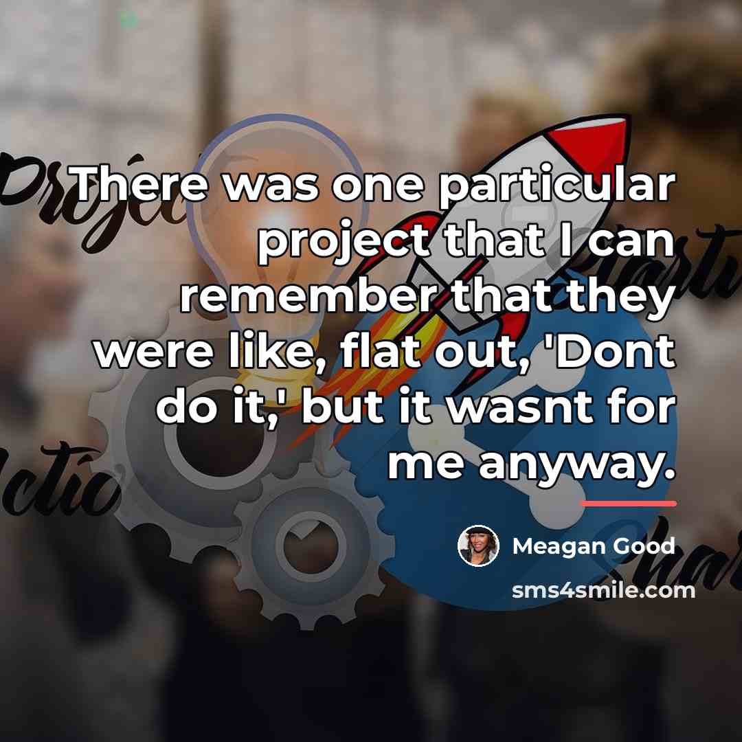 “There was one particular project that I can remember that…” quote by Meagan Good