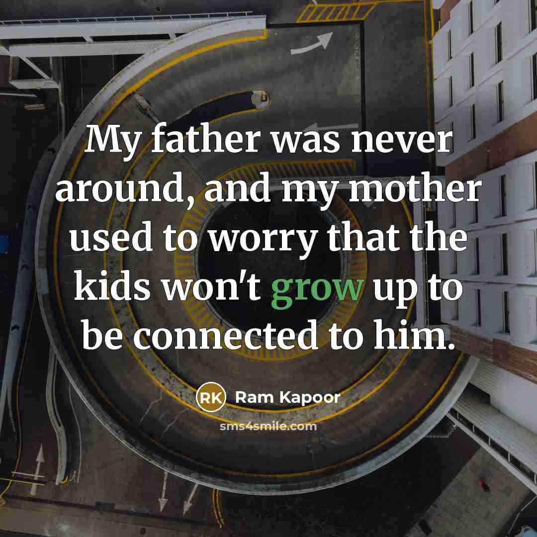 “My father was never around, and my mother used to…” quote by Ram Kapoor