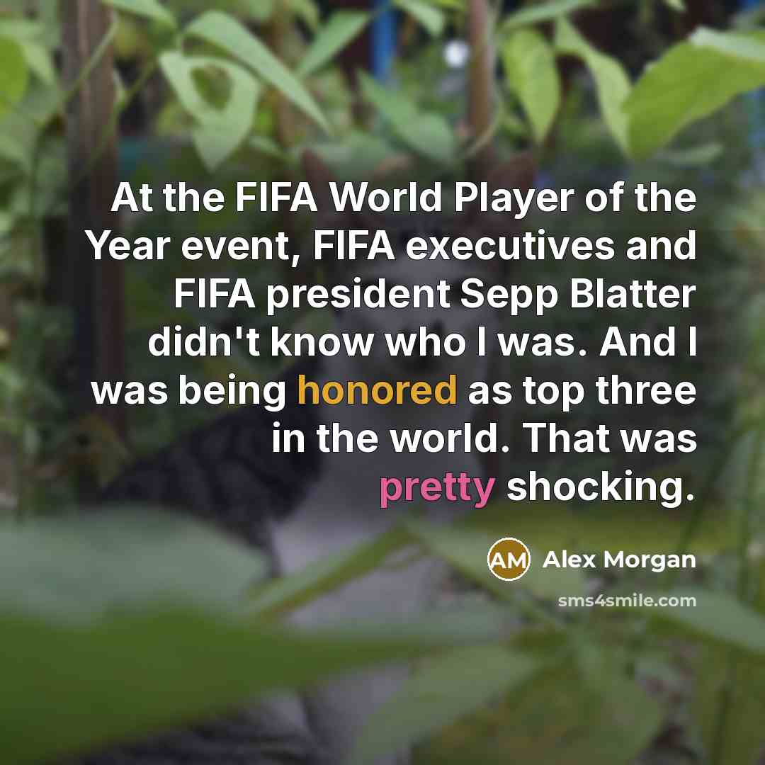 “At the FIFA World Player of the Year event, FIFA…” quote by Alex Morgan