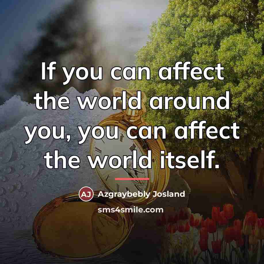 “If you can affect the world around you, you can…” quote by Azgraybebly Josland