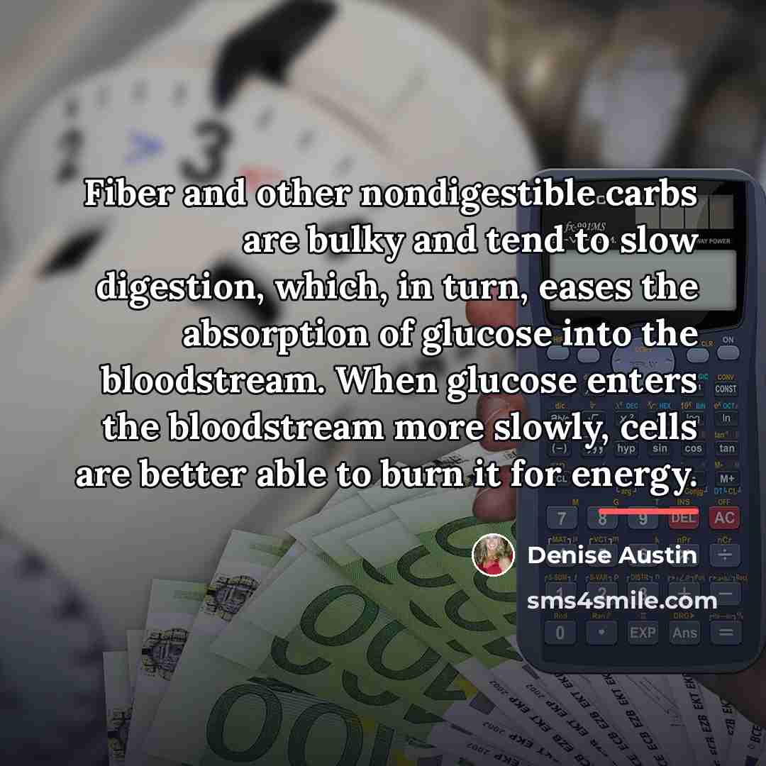 “Fiber and other nondigestible carbs are bulky and tend to…” quote by Denise Austin