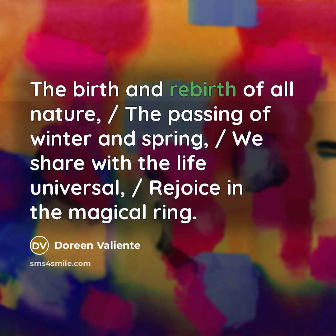 “The birth and rebirth of all nature, / The passing…” quote by Doreen Valiente