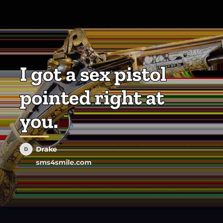“I got a sex pistol pointed right at you.…” quote by Drake