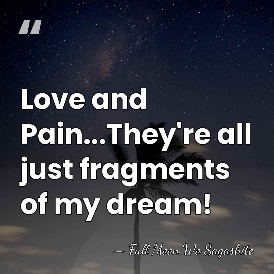 Love and Pain...They're all just fragments of my dream! - Full Moon Wo Sagashite
