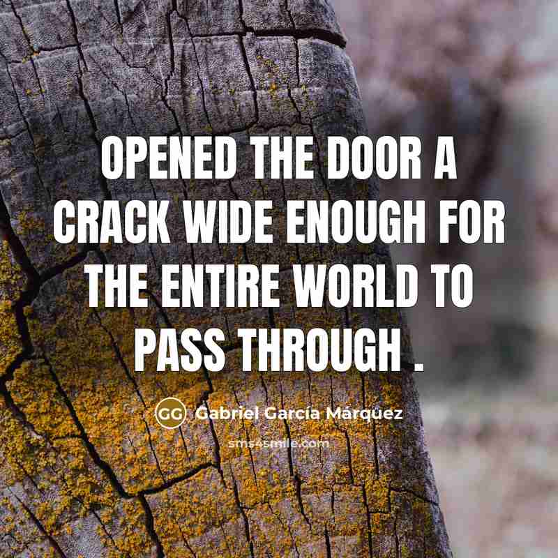 “opened the door a crack wide enough for the entire…” quote by Gabriel Garcia Marquez