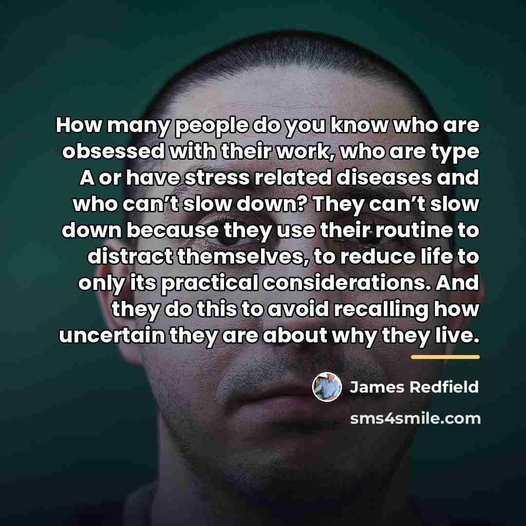 “How many people do you know who are obsessed with…” quote by James Redfield