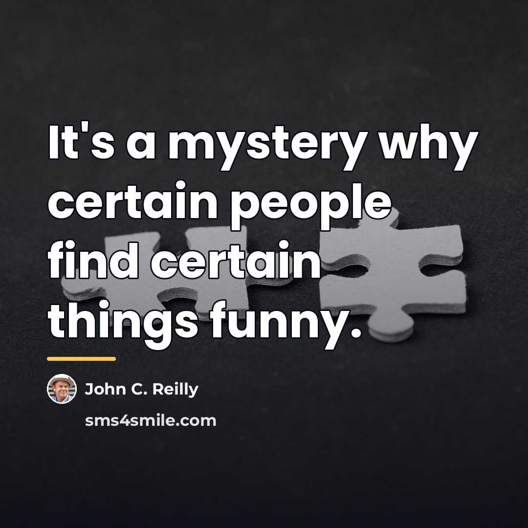 “It's a mystery why certain people find certain things funny.…” quote by John C. Reilly