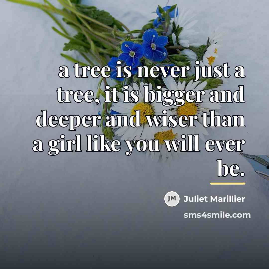 “a tree is never just a tree, it is bigger…” quote by Juliet Marillier