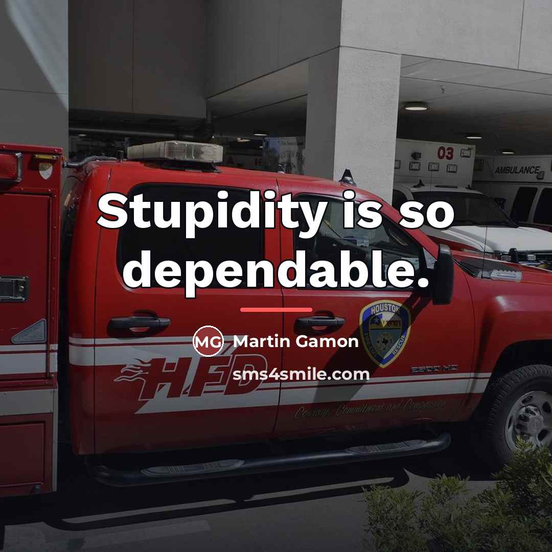 “Stupidity is so dependable.…” quote by Martin Gamon