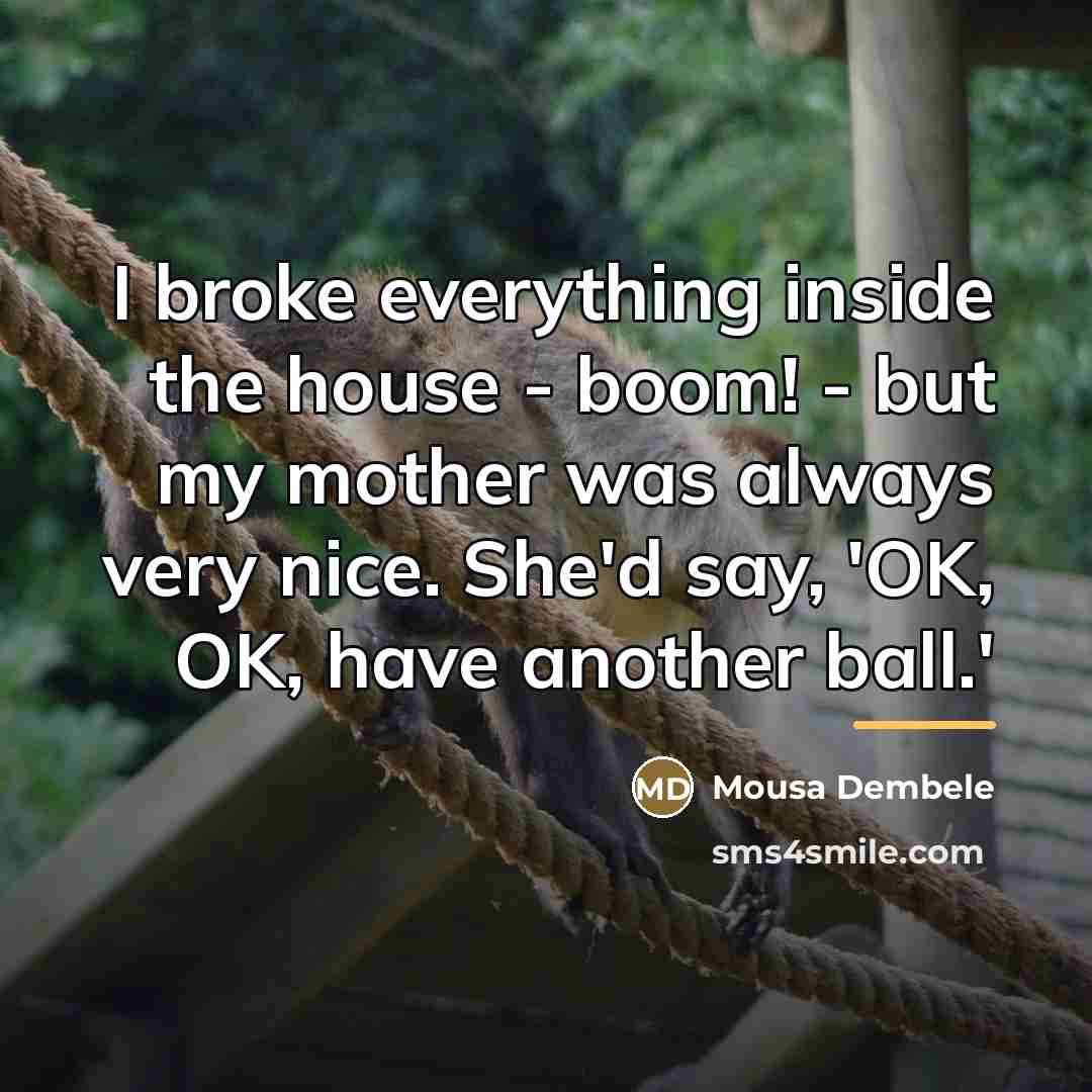 “I broke everything inside the house - boom! - but…” quote by Mousa Dembele
