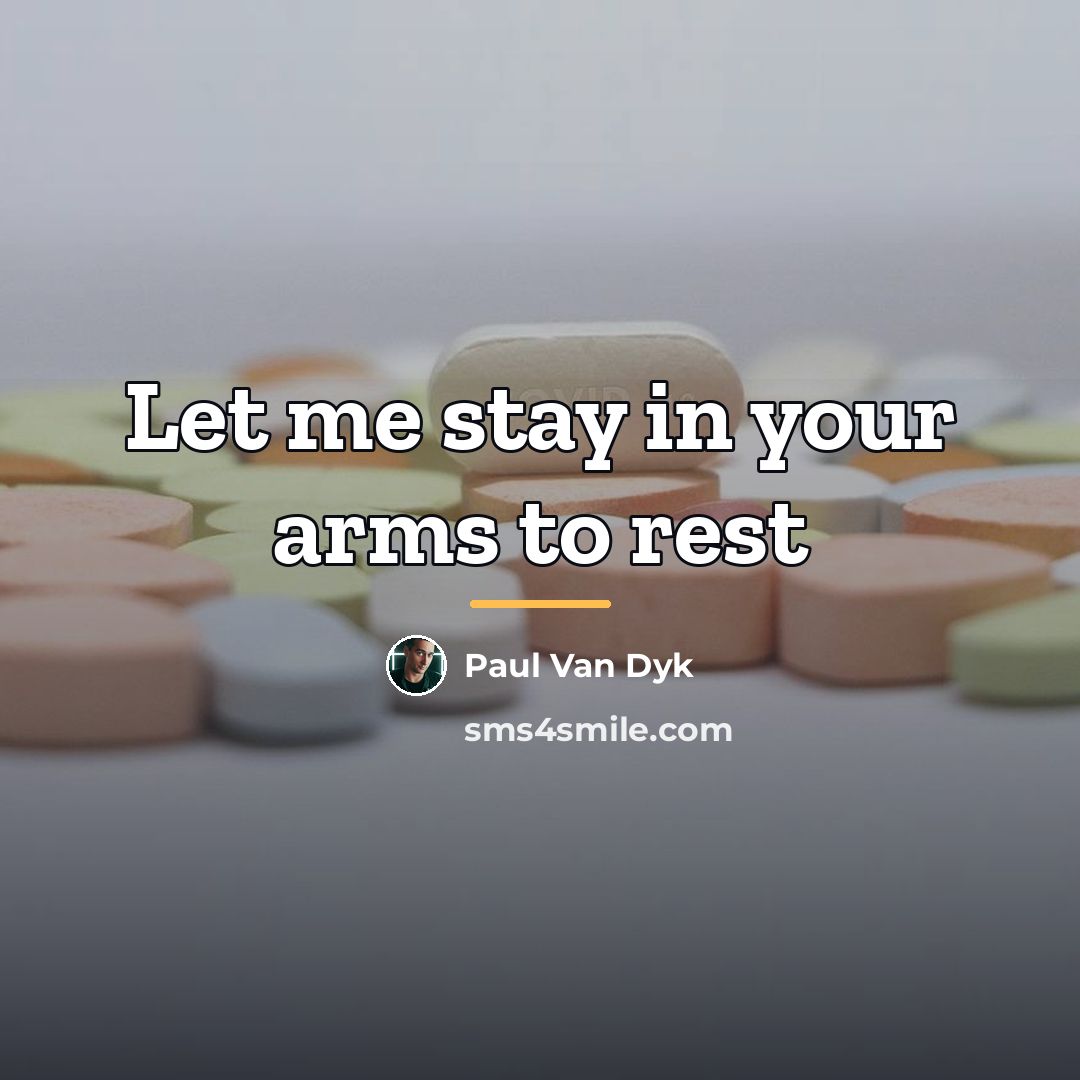 “Let me stay in your arms to rest…” quote by Paul Van Dyk