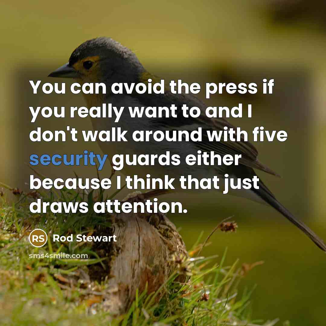“You can avoid the press if you really want to…” quote by Rod Stewart