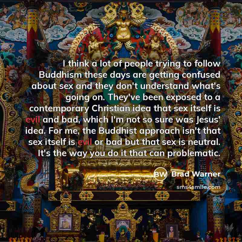 “I think a lot of people trying to follow Buddhism…” quote by Brad Warner