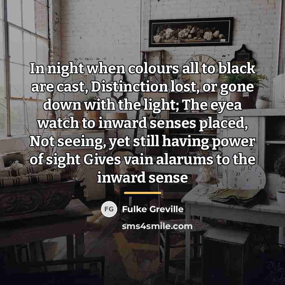 “In night when colours all to black are cast, Distinction…” quote by Anonymous