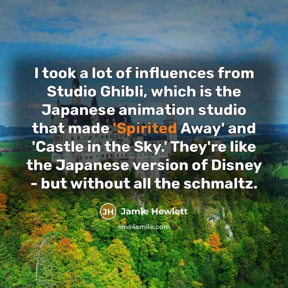 “I took a lot of influences from Studio Ghibli, which…” quote by Jamie Hewlett