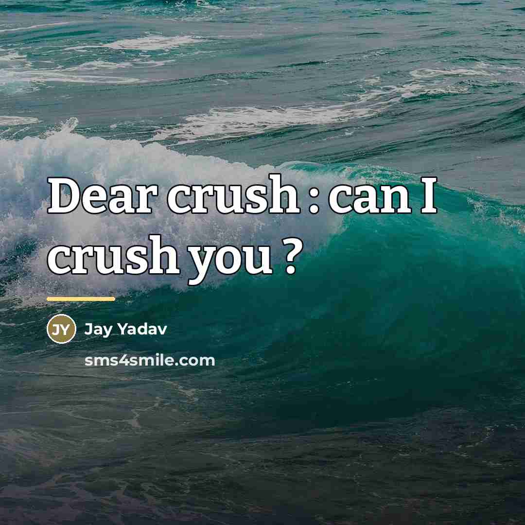 “Dear crush : can I crush you ?…” quote by Jay Yadav