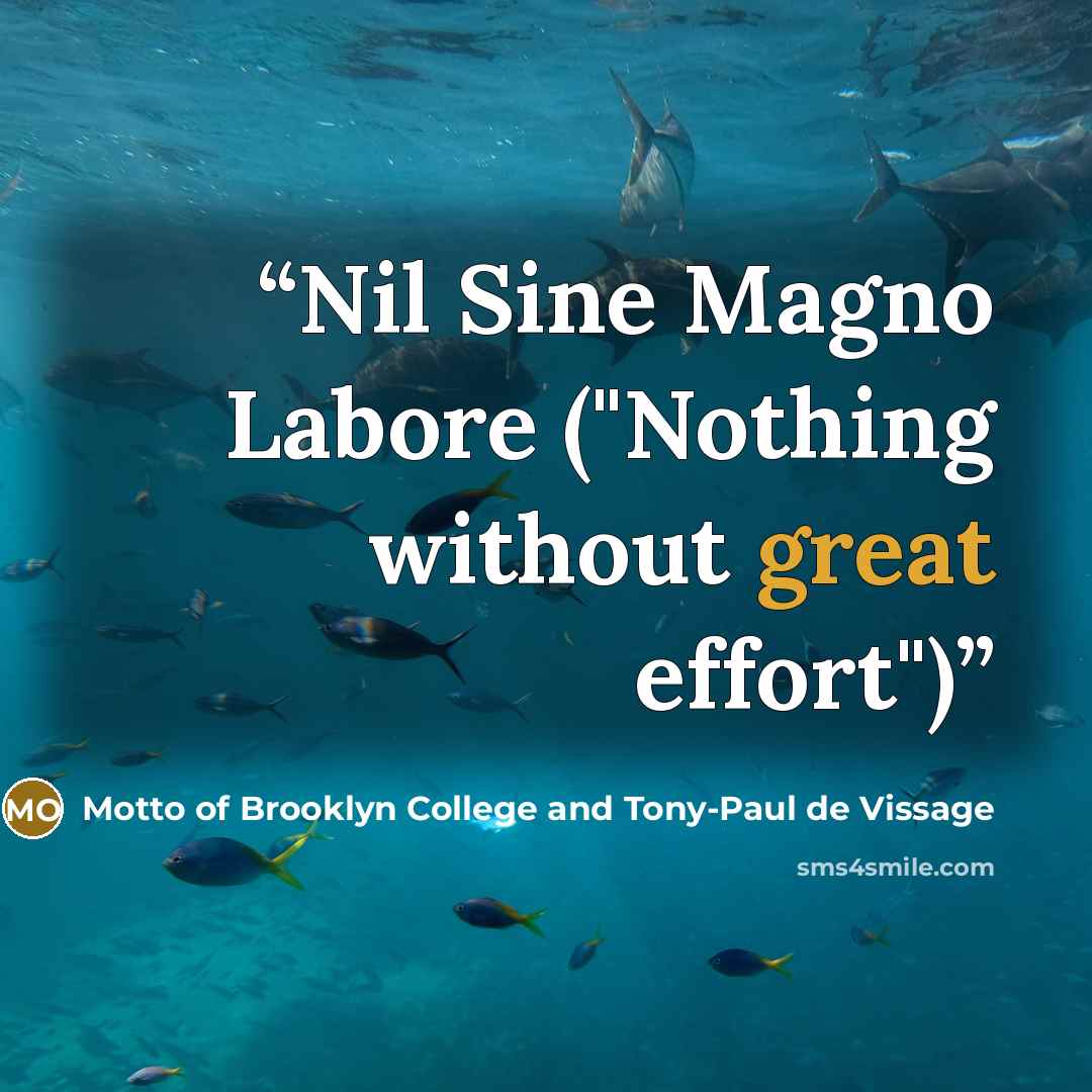 “Nil Sine Magno Labore ("Nothing without great effort")” quote by Motto of Brooklyn College and Tony-Paul de Vissage