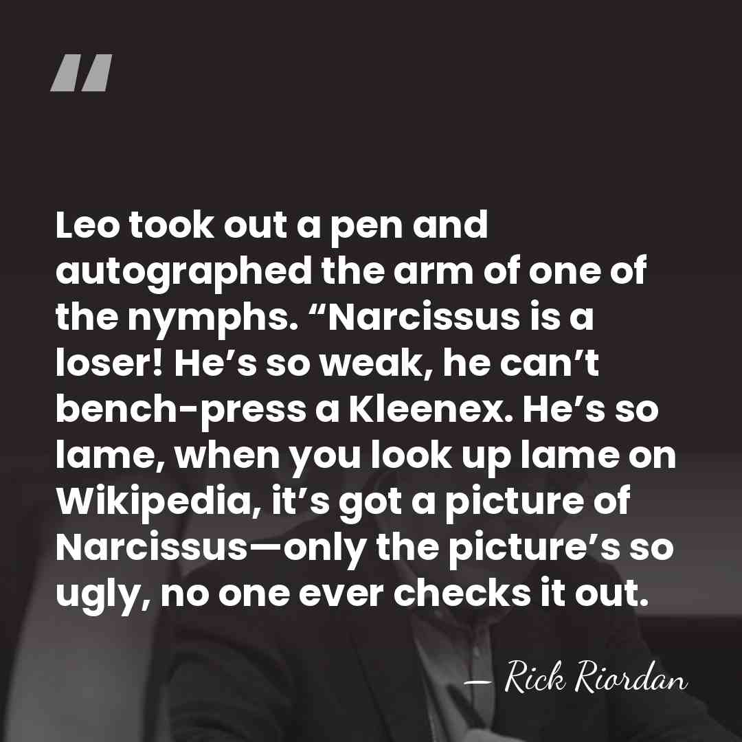 Leo took out a pen and autographed the arm of one of&hellip; - Rick Riordan