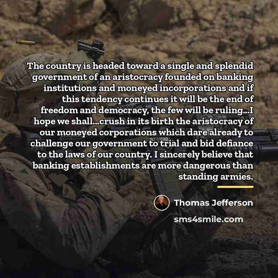 “The country is headed toward a single and splendid government…” quote by Thomas Jefferson