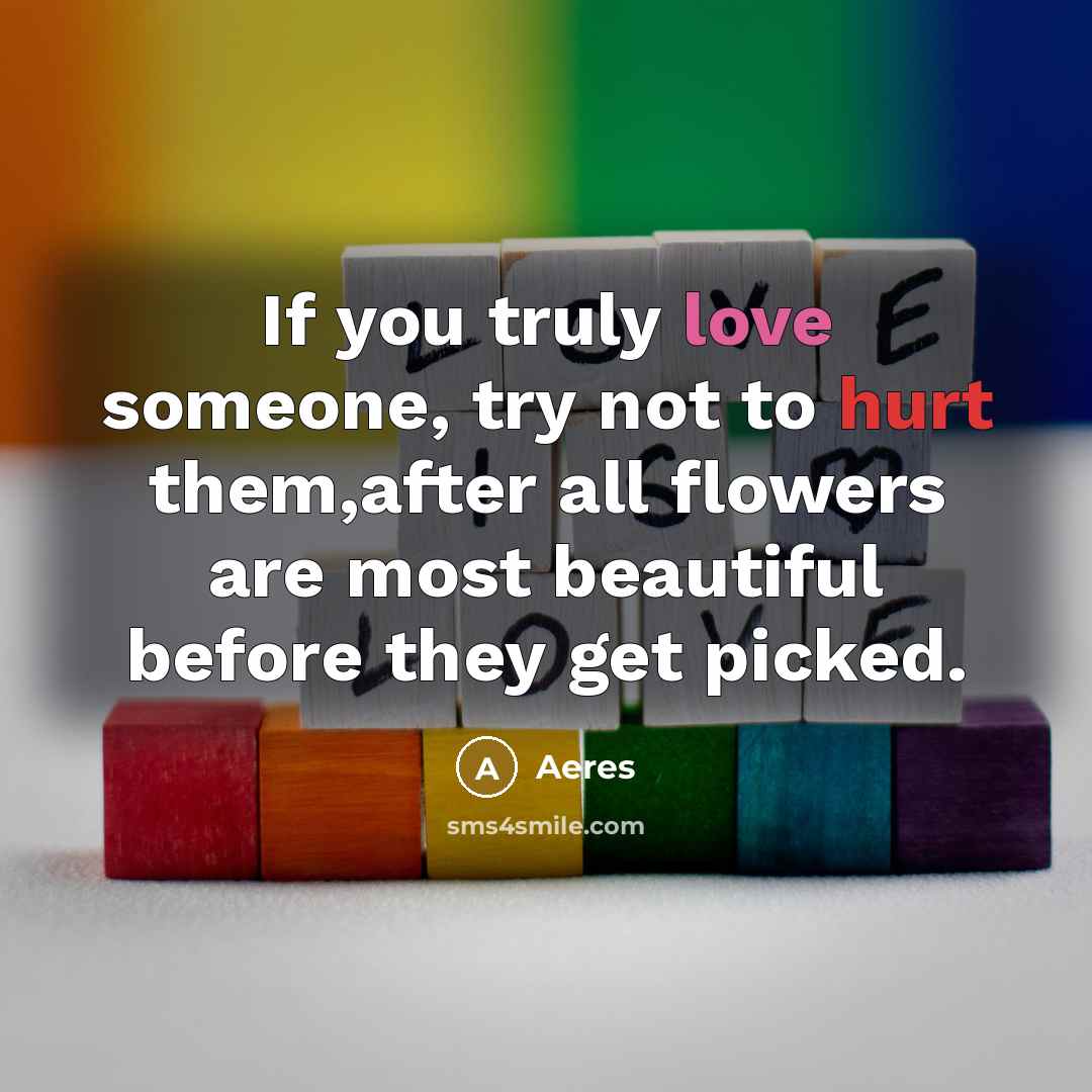 “If you truly love someone, try not to hurt them,after…” quote by Aeres