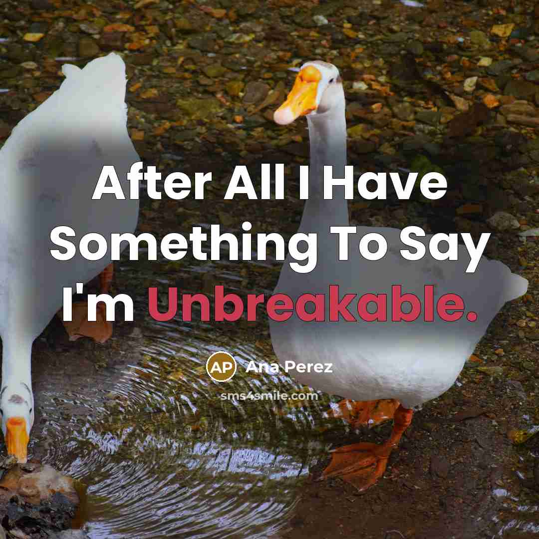 “After All I Have Something To Say I'm Unbreakable.…” quote by Ana Perez