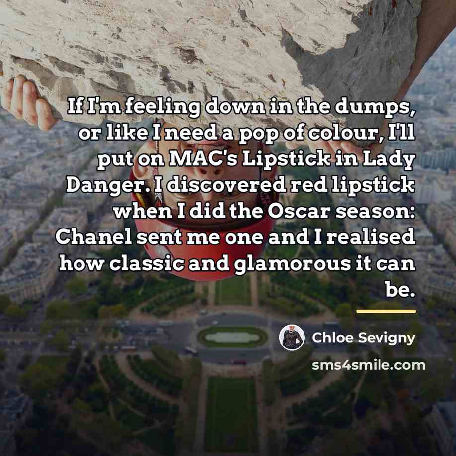 “If I'm feeling down in the dumps, or like I…” quote by Chloe Sevigny