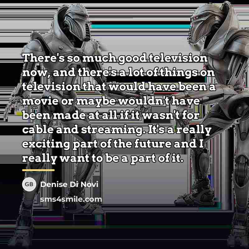 “There's so much good television now, and there's a lot…” quote by Denise Di Novi
