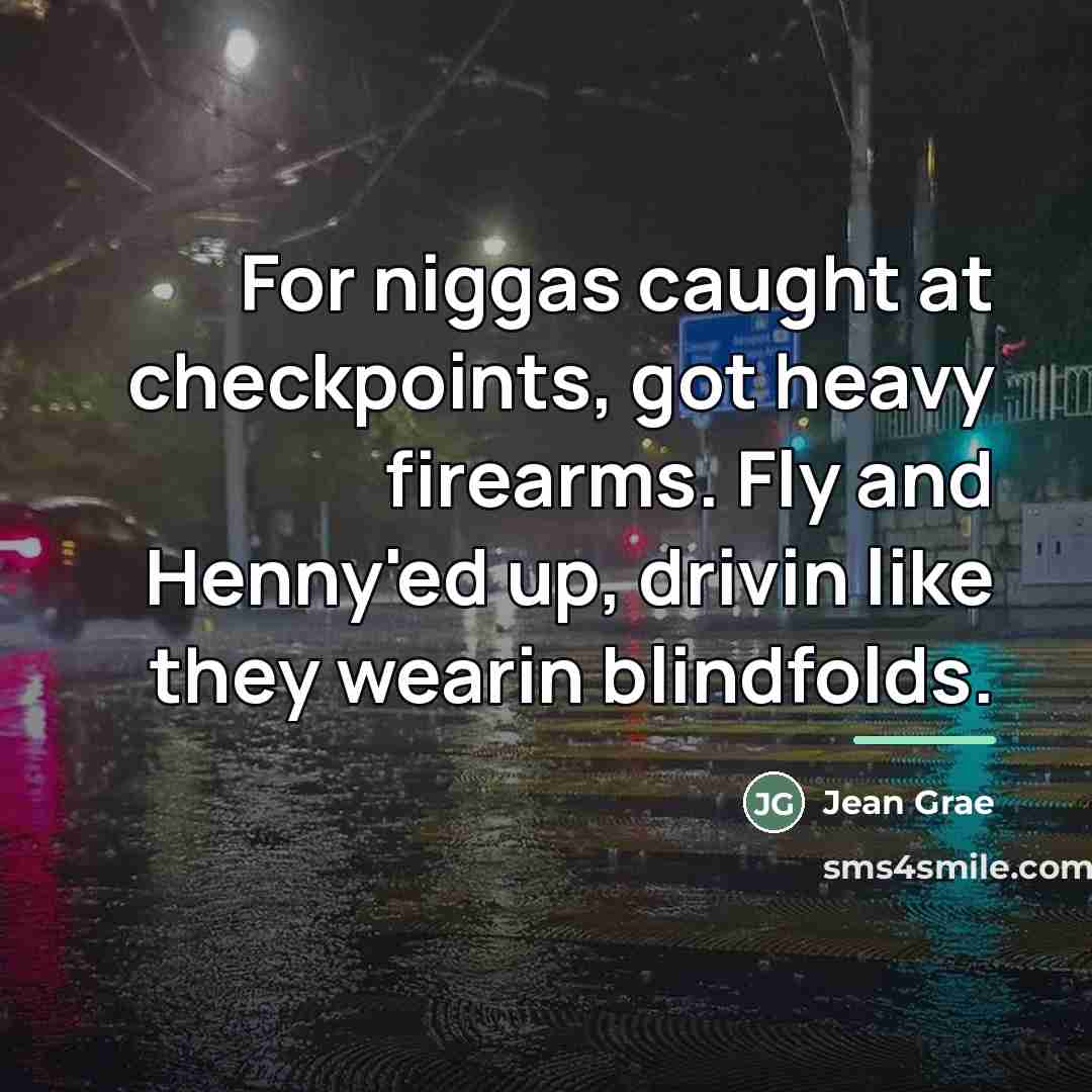 “For niggas caught at checkpoints, got heavy firearms. Fly and…” quote by Jean Grae