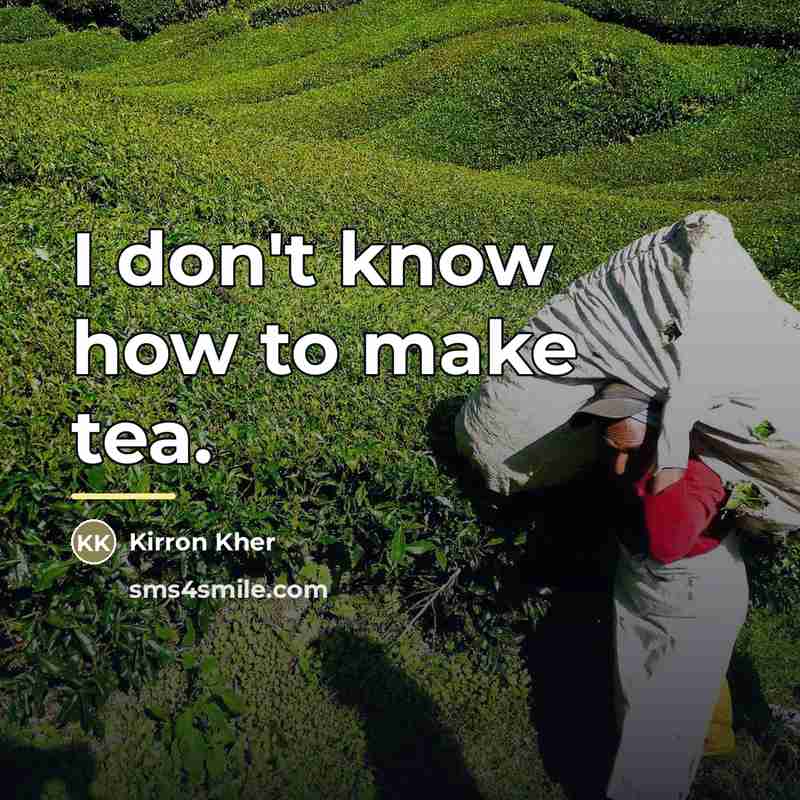 “I don't know how to make tea.…” quote by Kirron Kher