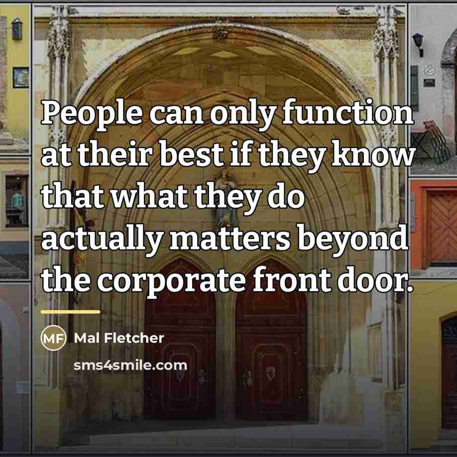 “People can only function at their best if they know…” quote by Mal Fletcher