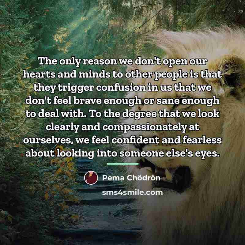 “The only reason we don't open our hearts and minds…” quote by Pema Chodron
