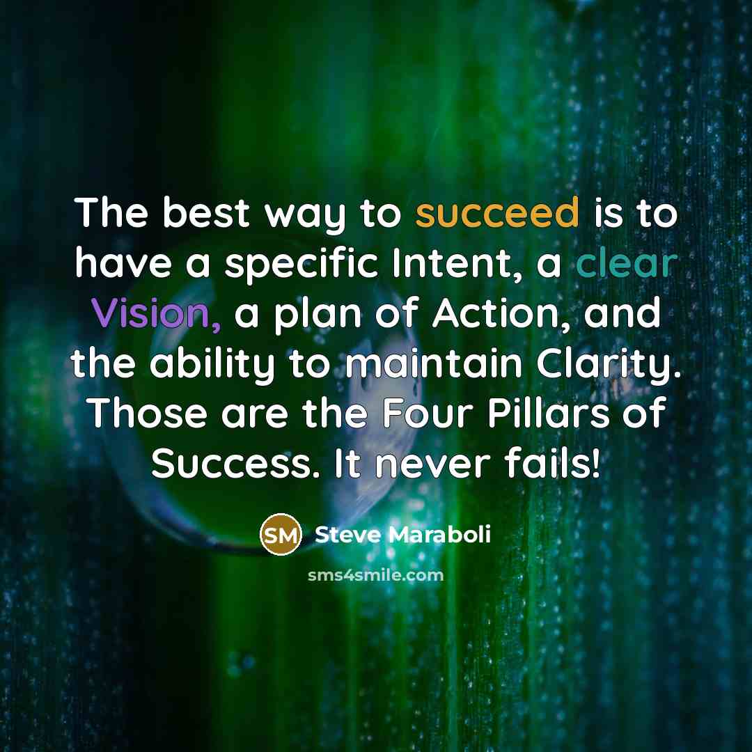 “The best way to succeed is to have a specific…” quote by Steve Maraboli