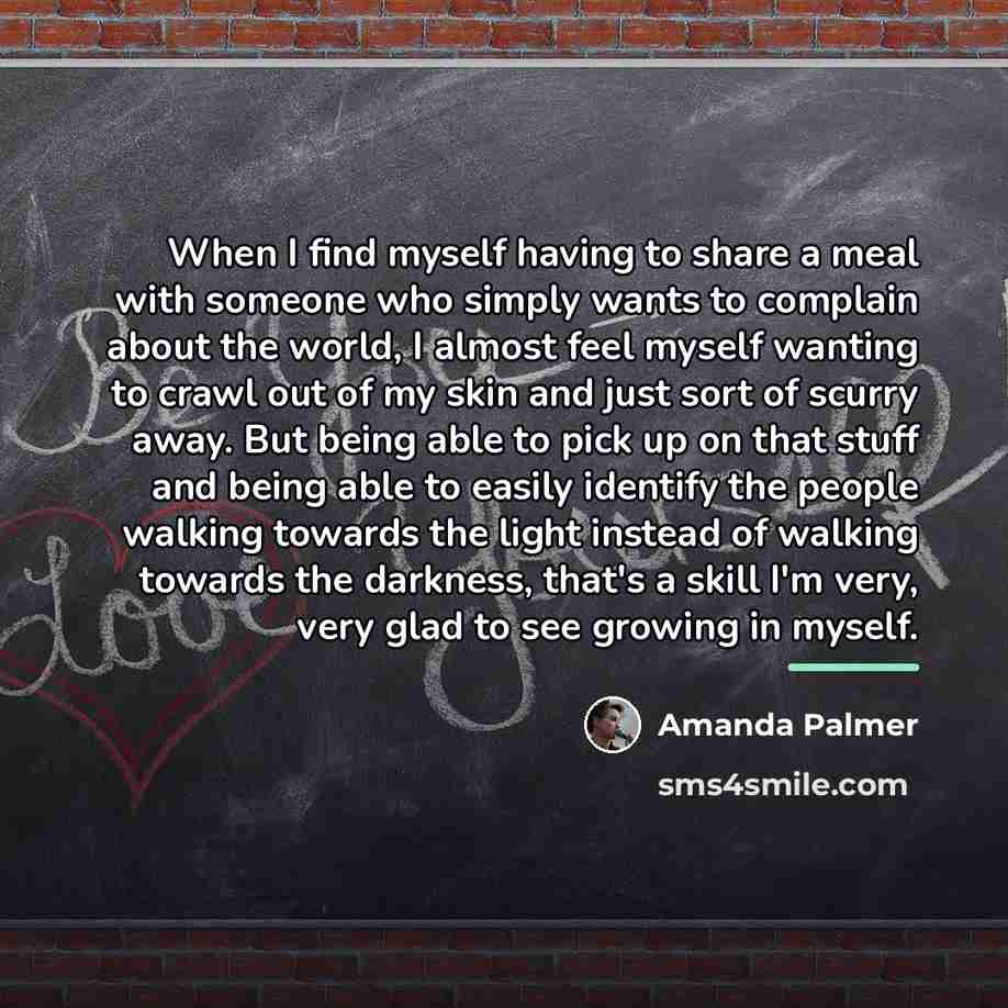 “When I find myself having to share a meal with…” quote by Amanda Palmer