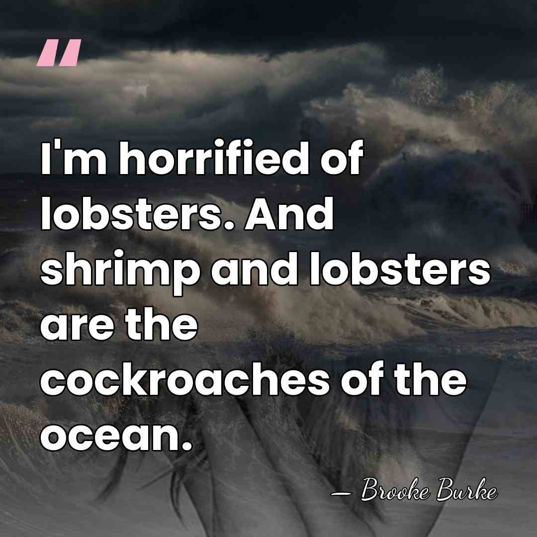 I'm horrified of lobsters. And shrimp and lobsters are the cockroaches of&hellip; - Brooke Burke