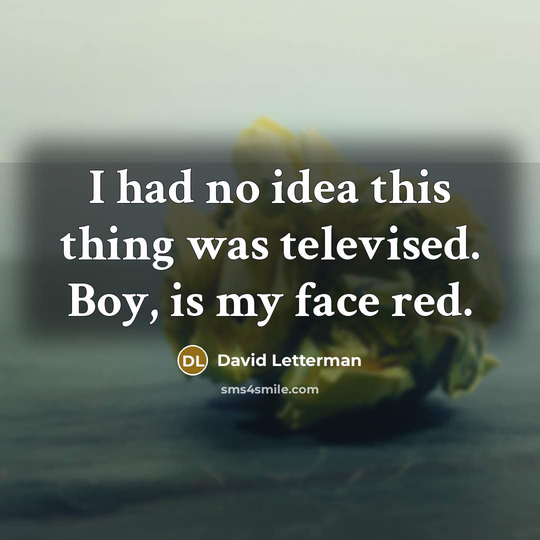“I had no idea this thing was televised. Boy, is…” quote by David Letterman