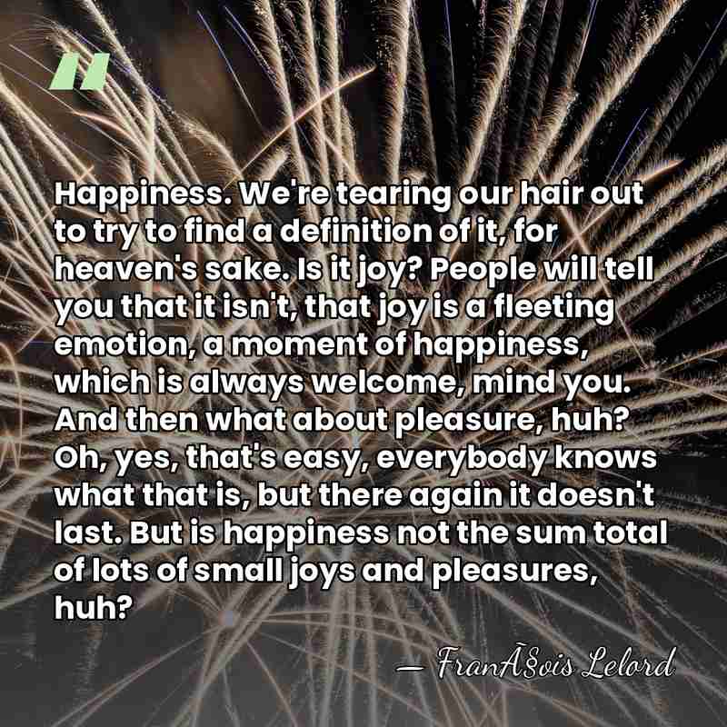 Happiness. We're tearing our hair out to try to find a definition&hellip; - FranÃ§ois Lelord