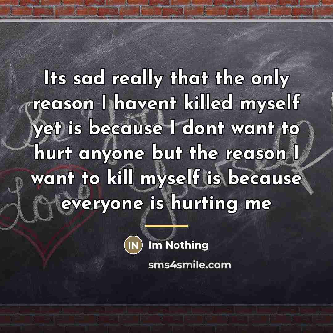 “Its sad really that the only reason I havent killed…” quote by Im Nothing
