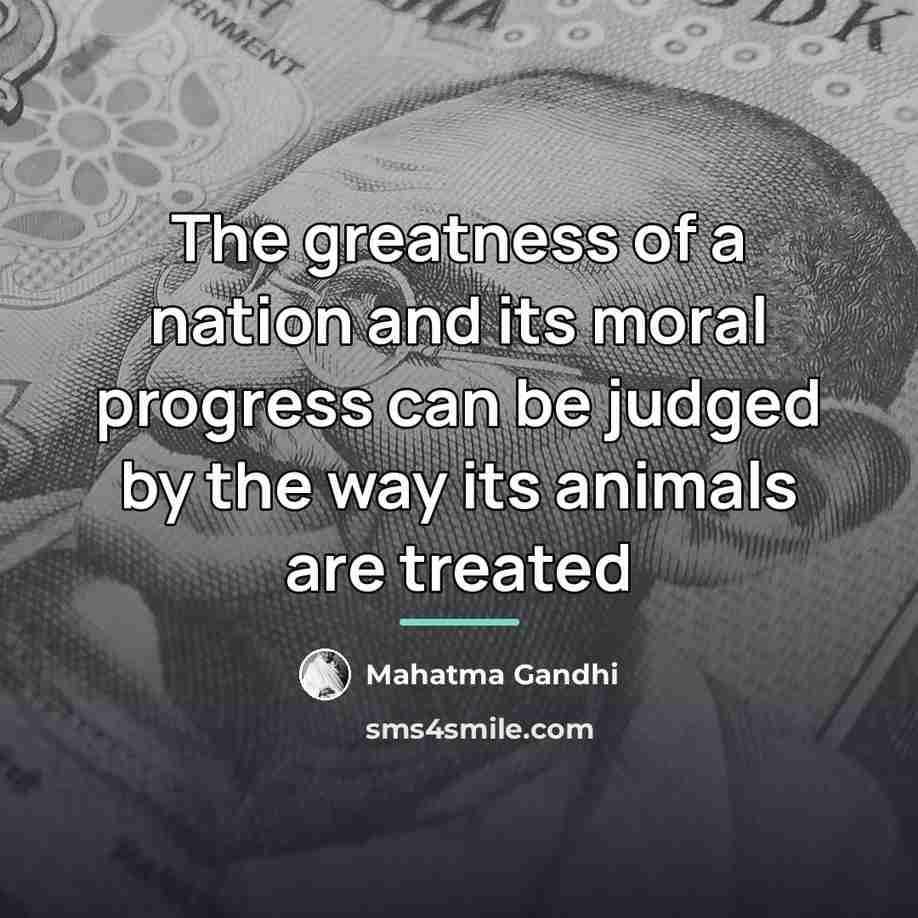 “The greatness of a nation and its moral progress can…” quote by Mahatma Gandhi