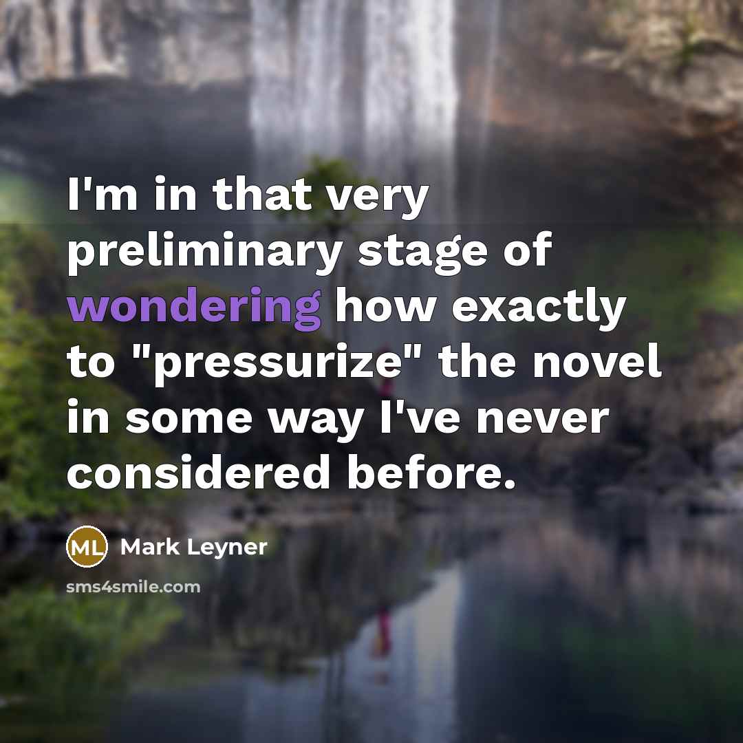 “I'm in that very preliminary stage of wondering how exactly…” quote by Mark Leyner