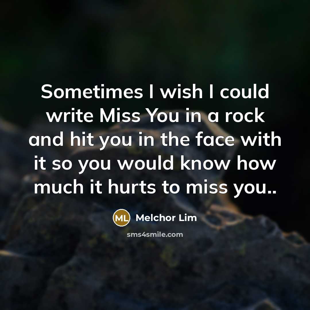 “Sometimes I wish I could write Miss You in a…” quote by Melchor Lim