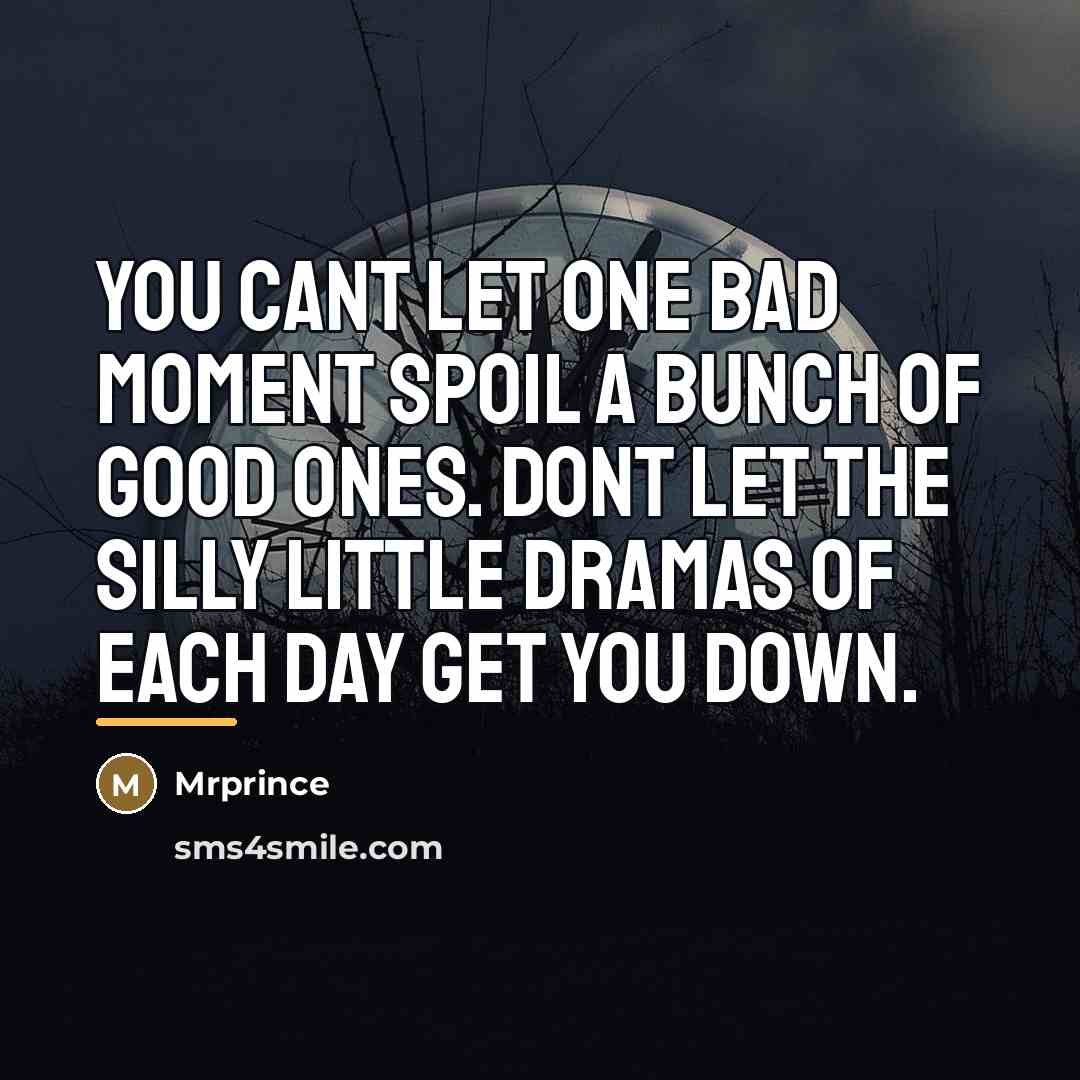 “You cant let one bad moment spoil a bunch of…” quote by Mrprince